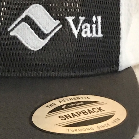 Yupoong for Vail, Colorado Adjustable Grey & White Mesh SnapBack Baseball Cap - Picture 7 of 14